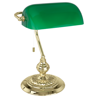 Настільна лампа Eglo Banker 90967, Латунь, Зелений