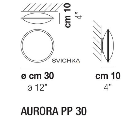 Настінно-стельовий світильник Vistosi Aurora PP30, Білий