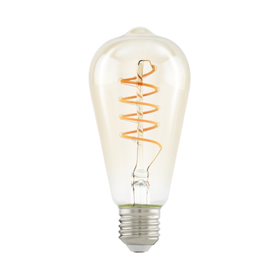 Лампа Eglo філаментна бурштин "Спіраль" LM LED E27 ST64 2200K 11681