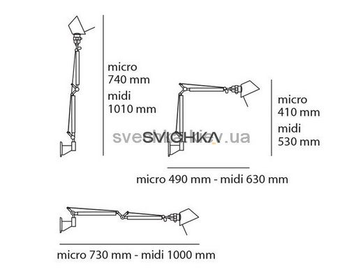 Настенный светильник Artemide Tolomeo micro parete A010990