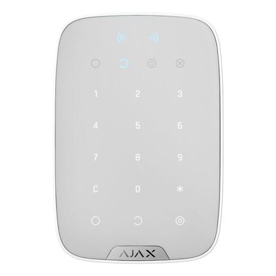Бездротова сенсорна клавіатура Ajax Keypad PLUS біла, Білий