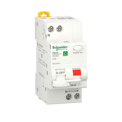 Диференціальний автоматичний вимикач RESI9 Schneider Electric 32А, 30 мA, 1P+N, 6кA, крива, тип АС