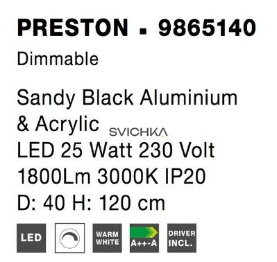 Підвісний світильник Nova luce PRESTON 40 Black