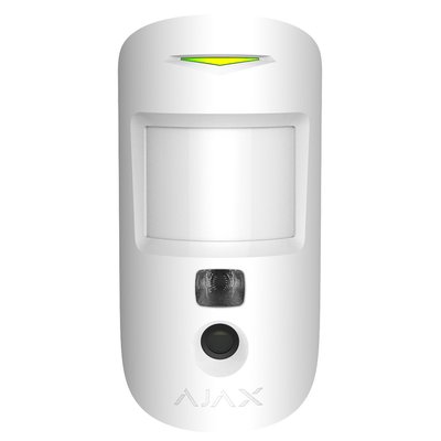 Бездротовий датчик руху з підтримкою фотофіксації Ajax MotionCam білий, Білий
