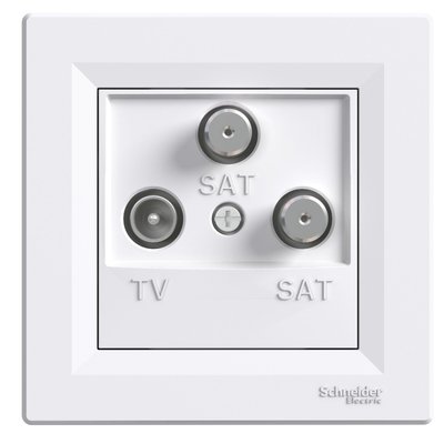 TV-SAT-SAT розетка одиночна Schneider Electric Asfora, Білий, Білий